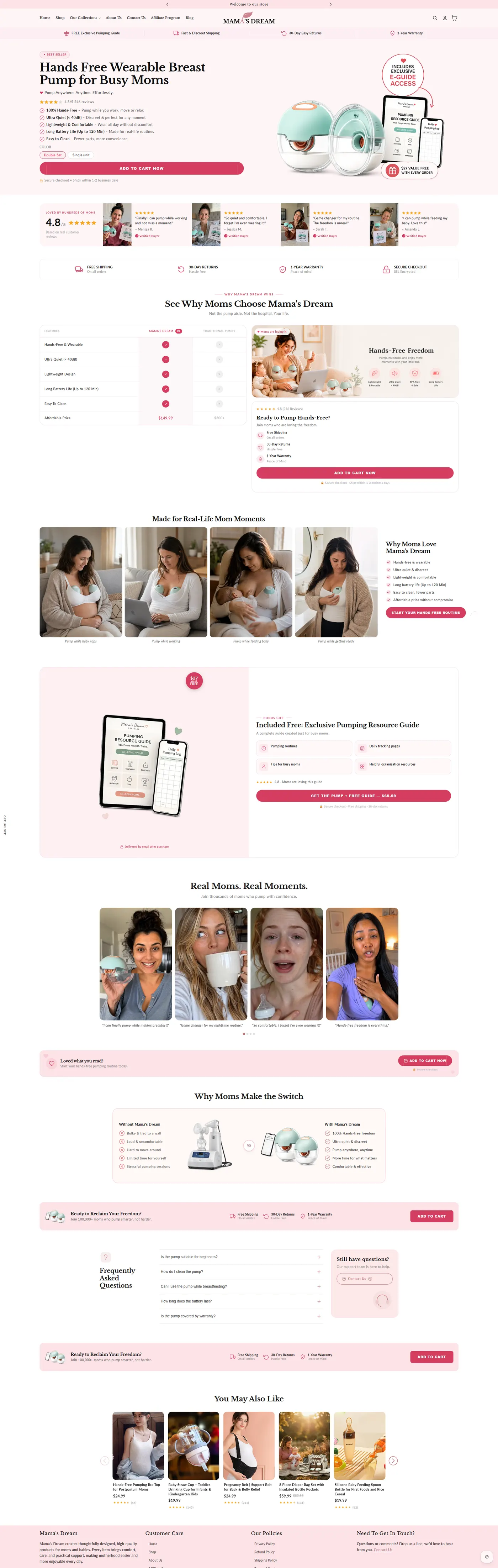 Product page after redesign